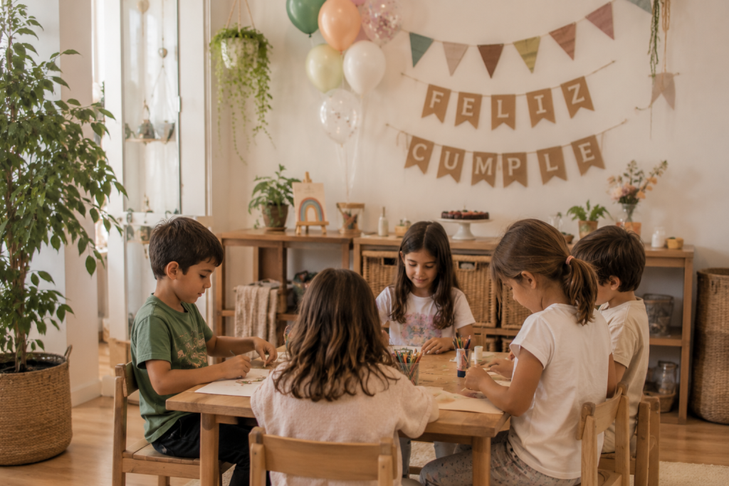 cumpleaños con arte y naturaleza alternativa